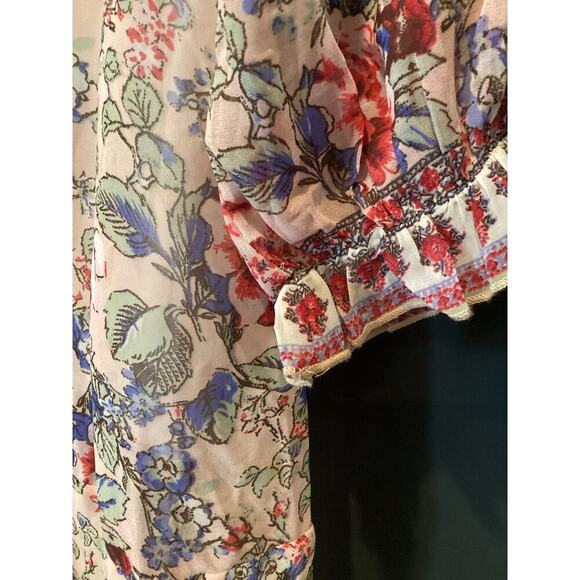 RAGA victoria Floral Lined Long Sleeve Drop Waist Maxi Dress Multicolor M - Picture 9 of 9